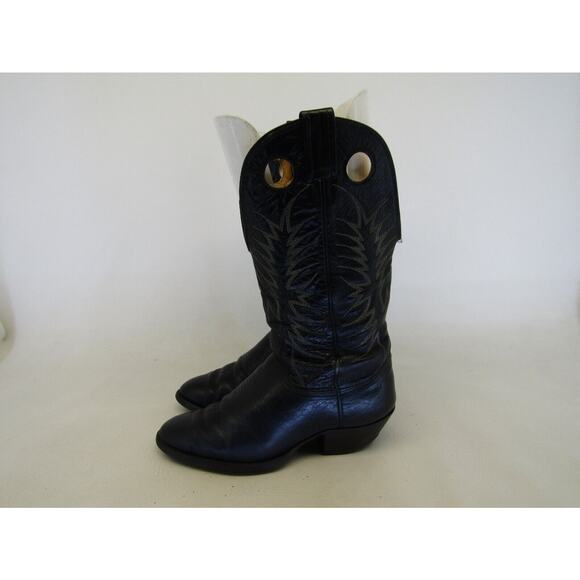 NOCONA Mens Size 7.5 D Black Leather Buckaroo Cowboy Western Boots main image 6